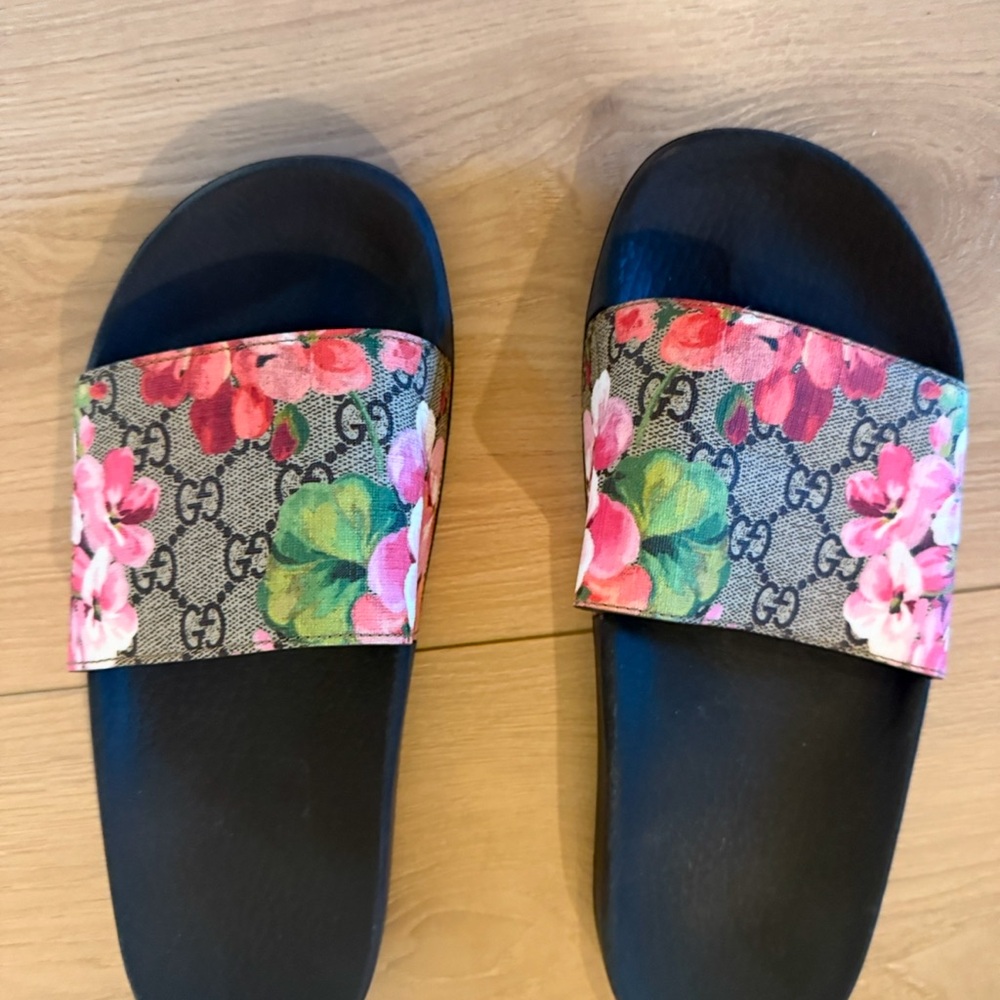 Gucci Floral Slide Sandals